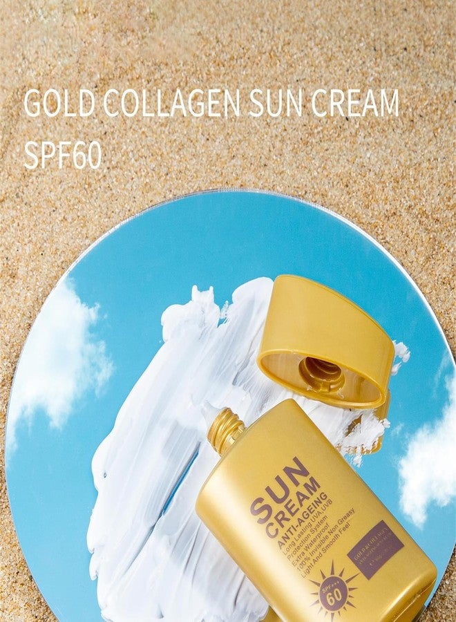 Cappuvini Anti Aging Sunscreen SPF 60 for Face and Body, Sun Screen Protector Walerproof, Non Greasy, Light and Smooth Feel Sunscreen Lotion Moisture Sun Cream, Beach Essentials for Women (SPF 60) - Image 4